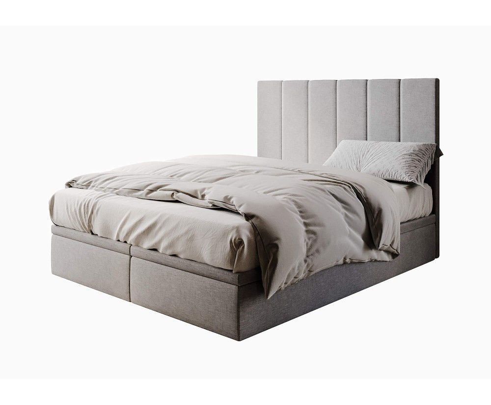 Ehebett 160x200 cm, Polsterbett, Hotelbett mit Bettkasten, PANAMA 6R