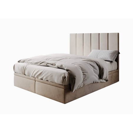 Ehebett 160x200 cm, Polsterbett, Hotelbett mit Bettkasten, PANAMA 6R