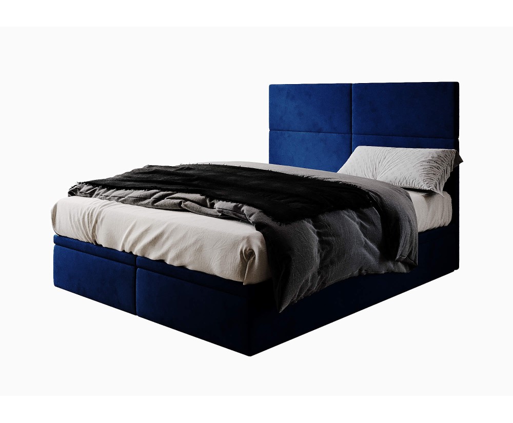 Modernes Polsterbett 140x200 cm, Ehebett, Hotelbett mit Bettkasten, PANAMA 2R