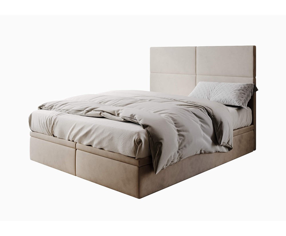Modernes Polsterbett 140x200 cm, Ehebett, Hotelbett mit Bettkasten, PANAMA 2R