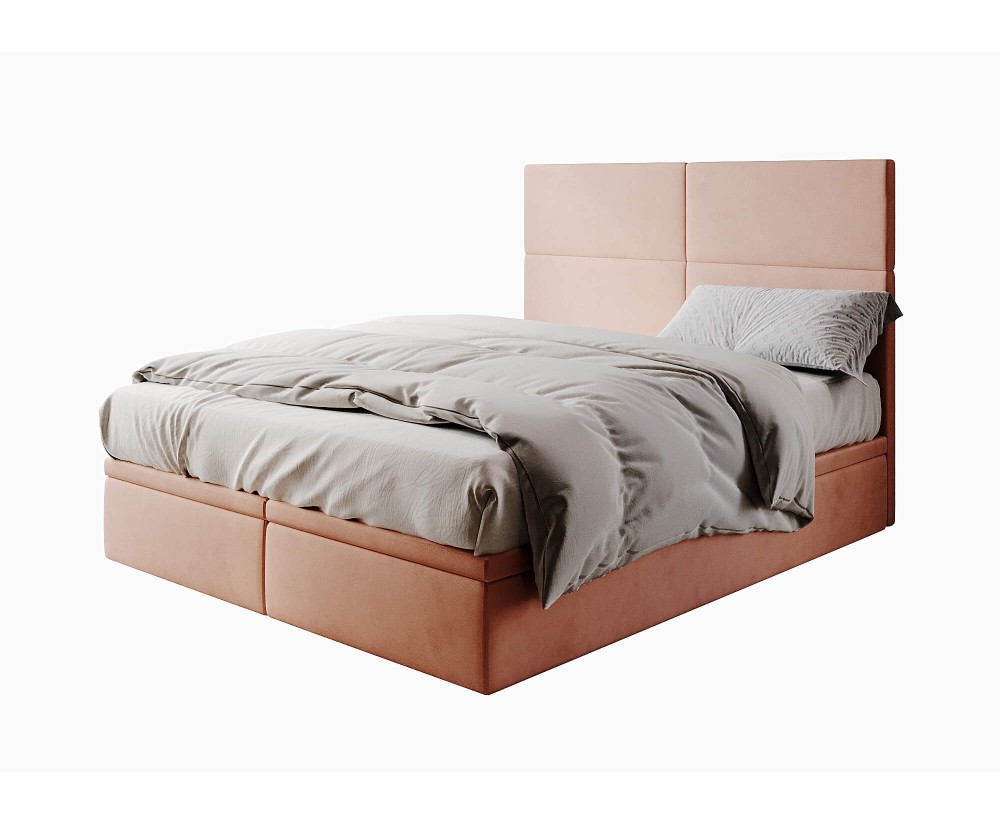 Doppelbett 180x200 cm, Polsterbett, Hotelbett mit Kopfteil und Bettkasten, PANAMA 2R
