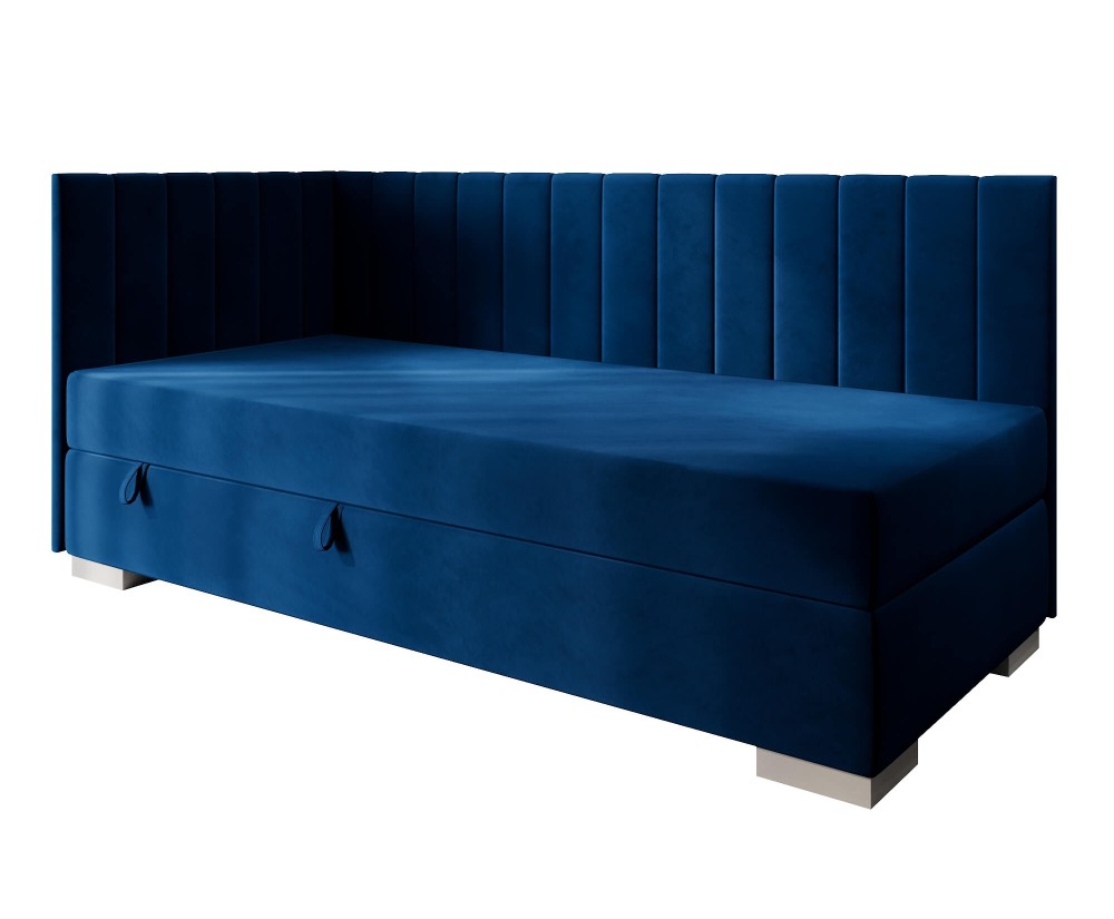 Jugendbett 90x200 cm, Polsterbett, Einzelbett mit Bettkasten, INTARO A40