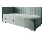 Jugendbett 90x200 cm, Polsterbett, Einzelbett mit Bettkasten, INTARO A40
