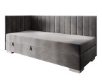 Einzelbett 100x200 cm, Polsterbett, Jugendbett mit Bettkasten, INTARO A40