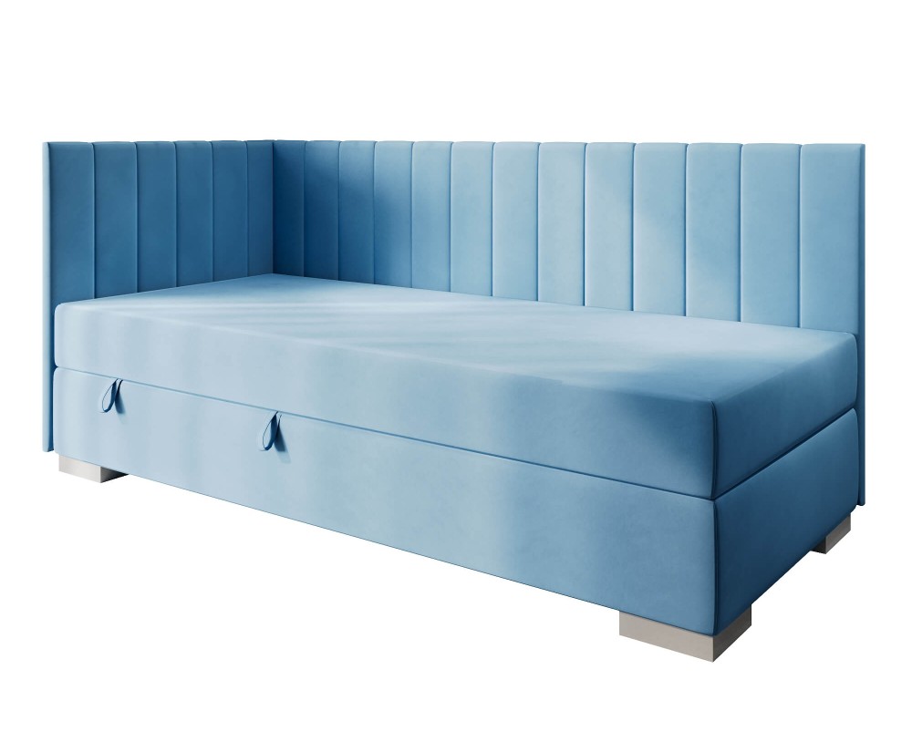 Singlebett 120x200 cm, Polsterbett, Einzelbett mit Bettkasten, INTARO A40