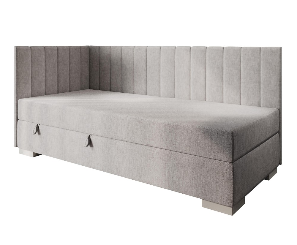 Singlebett 120x200 cm, Polsterbett, Einzelbett mit Bettkasten, INTARO A40