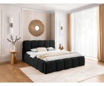 Ehebett 180x200 cm, Polsterbett mit Bettkasten, Bubble Bett, Boucle-Stoff, PRATO T12