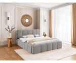 Ehebett 180x200 cm, Polsterbett mit Bettkasten, Bubble Bett, Boucle-Stoff, PRATO T12