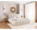 Polsterbett 200x200 cm, Bubble Bett mit Bettkasten, Ehebett, Boucle-Stoff, PRATO T12