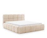 Polsterbett 200x200 cm, Bubble Bett mit Bettkasten, Ehebett, Boucle-Stoff, PRATO T12