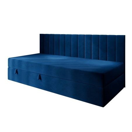 INTARO 35M Jugendbett 80x200 cm, Polsterbett, Einzelbett mit Bettkasten, Seitenblende und Matratze