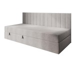 Polsterbett 100x200 cm, Einzelbett, Singlebett mit Bettkasten, Seitenblende und Matratze, INTARO 35M Polsterbett 100x200 cm, Einzelbett, Singlebett mit Bettkasten, Seitenblende und Matratze, INTARO 35M