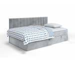 Jugendbett 120x200 cm mit Bettkasten, Seitenblende und Matratze, Polsterbett INTARO 35M