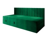 Jugendbett 120x200 cm mit Bettkasten, Seitenblende und Matratze, Polsterbett INTARO 35M