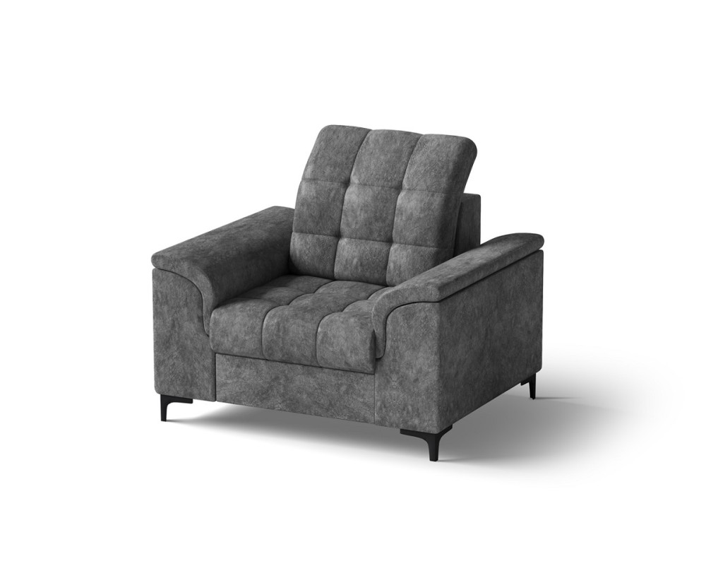 Moderner Sessel, verstellbares Kopfteil, frei im Raum stellbar, FERRO 55