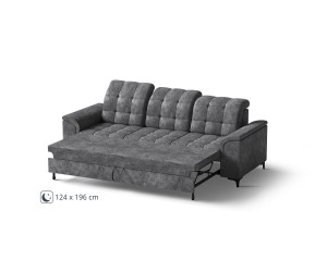 Modernes 3-Sitzer-Sofa mit Schlaffunktion, verstellbare Kopfteile, FERRO 57