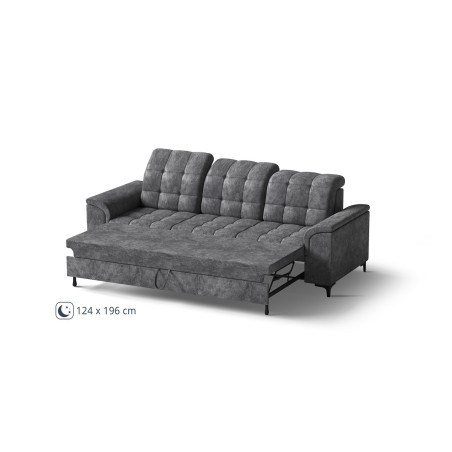 Modernes 3-Sitzer-Sofa mit Schlaffunktion, verstellbare Kopfteile, FERRO 57