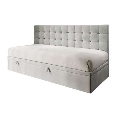 Schönes Singlebett 120x200 cm mit Bettkasten, ohne Matratze, MELANIA 1R