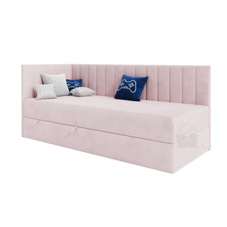 INTARO A27 Polsterbett 80x200 cm, Jugendbett, Einzelbett mit Bettkasten