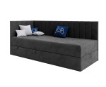 Polsterbett 80x200 cm, Einzelbett mit Bettkasten, Jugendbett INTARO A27