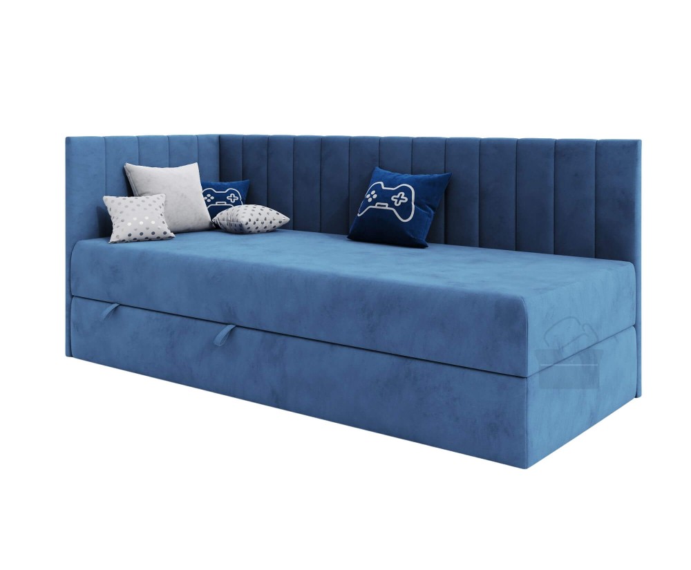 Polsterbett 80x200 cm, Einzelbett mit Bettkasten, Jugendbett INTARO A27