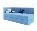 Einzelbett 90x200 cm, Jugendbett mit Bettkasten, Polsterbett INTARO A27