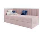 Einzelbett 90x200 cm, Jugendbett mit Bettkasten, Polsterbett INTARO A27
