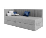 Einzelbett 90x200 cm, Jugendbett mit Bettkasten, Polsterbett INTARO A27