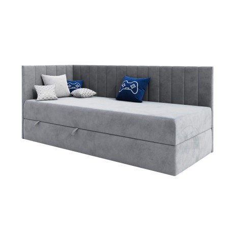 INTARO A27 Einzelbett 90x200 cm, Jugendbett, Polsterbett mit Bettkasten