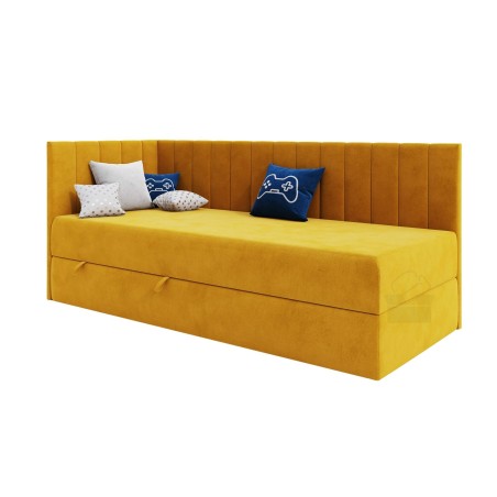 INTARO A27 Singlebett 100x200 cm, Jugendbett, Polsterbett mit Bettkasten