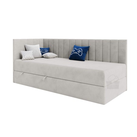 INTARO A27 Eckbett 120x200 cm, Jugendbett, Polsterbett mit Bettkasten