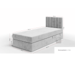 Boxspringbett 80x180 cm, Einzelbett mit Bettkasten, Gleitfüße, Einzelbett INTARO A10 Boxspringbett 80x180 cm, Einzelbett mit Bettkasten, Gleitfüße, Einzelbett INTARO A10