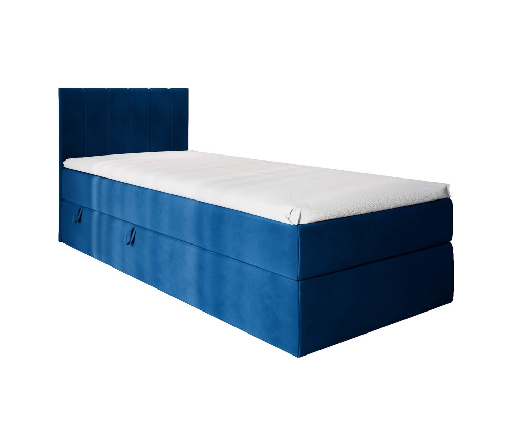 Boxspringbett 80x180 cm, Einzelbett mit Bettkasten, Gleitfüße, Einzelbett INTARO A10