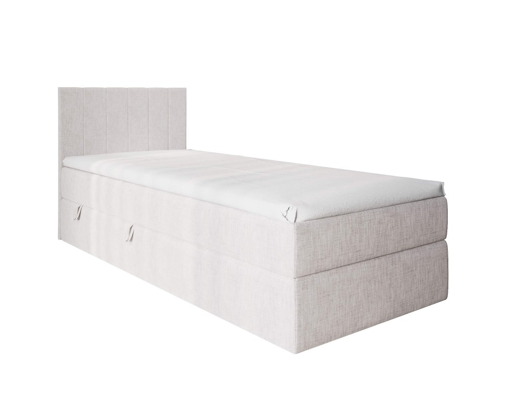 Einzelbett 80x200 cm, Boxspringbett mit Bettkasten, Gleitfüße, INTARO A10