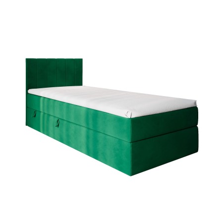 Einzelbett 80x200 cm, Boxspringbett mit Bettkasten, Gleitfüße, INTARO A10