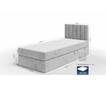 Kinderbett 100x200 cm, Boxspringbett mit Bettkasten, Gleitfüße, Jugendbett INTARO A10 Kinderbett 100x200 cm, Boxspringbett mit Bettkasten, Gleitfüße, Jugendbett INTARO A10