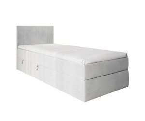 Einzelbett 120x200 cm, Boxspringbett mit Bettkasten, Gleitfüße, Singlebett INTARO A10