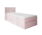 Einzelbett 120x200 cm, Boxspringbett mit Bettkasten, Gleitfüße, Singlebett INTARO A10