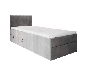 Einzelbett 120x200 cm, Boxspringbett mit Bettkasten, Gleitfüße, INTARO A10