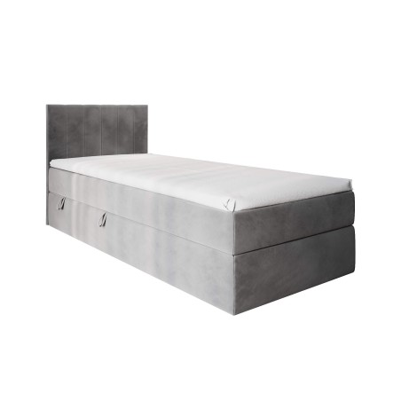 Einzelbett 120x200 cm, Boxspringbett mit Bettkasten, Gleitfüße, INTARO A10