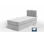 Einzelbett 120x200 cm, Boxspringbett mit Bettkasten, Gleitfüße, Singlebett INTARO A10 Einzelbett 120x200 cm, Boxspringbett mit Bettkasten, Gleitfüße, Singlebett INTARO A10
