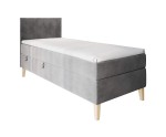 Einzelbett 90x200 cm, Kontinentalbett mit Bettkasten auf Füßen, INTARO A10