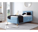 Jugendbett 100x200 cm, Kontinentalbett mit Bettkasten, auf Füßen, INTARO A10