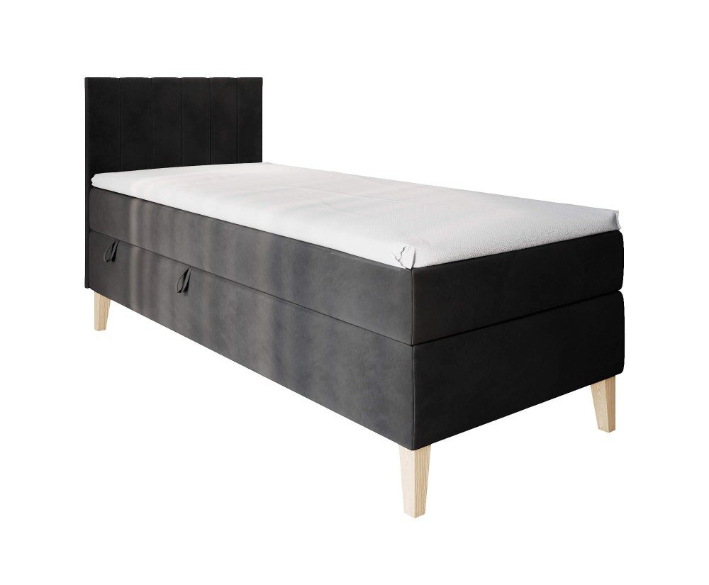 Boxspringbett 120x200 cm, Einzelbett mit Bettkasten, auf Füßen, INTARO A10 Boxspringbett 120x200 cm, Einzelbett mit Bettkasten, auf Füßen, INTARO A10