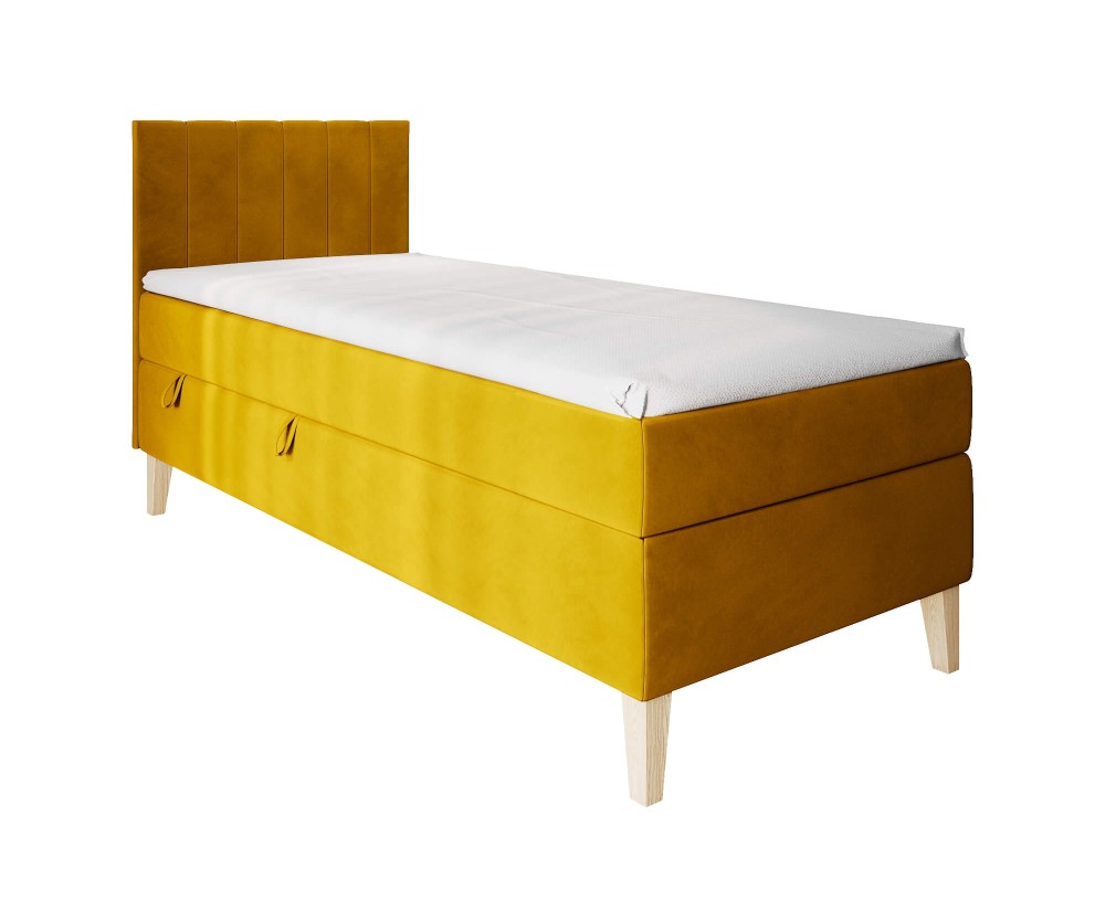 Boxspringbett 120x200 cm, Einzelbett mit Bettkasten, auf Füßen, INTARO A10