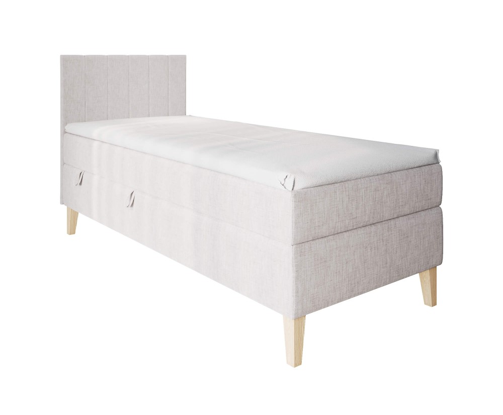 Boxspringbett 120x200 cm, Einzelbett mit Bettkasten, auf Füßen, INTARO A10