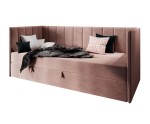 Polsterbett 80x200 cm mit Bettkasten und Matratze für Jugendzimmer, Einzelbett MILENA 2M Polsterbett 80x200 cm mit Bettkasten und Matratze für Jugendzimmer, Einzelbett MILENA 2M