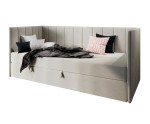 Polsterbett 80x200 cm mit Bettkasten und Matratze für Jugendzimmer, Einzelbett MILENA 2M