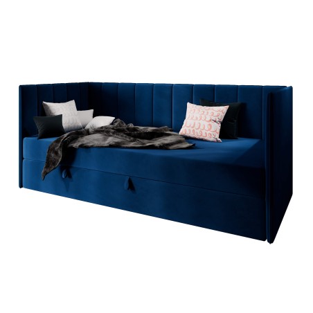 MILENA Polsterbett 80x200 cm, Jugendbett, Einzelbett mit Bettkasten und Matratze