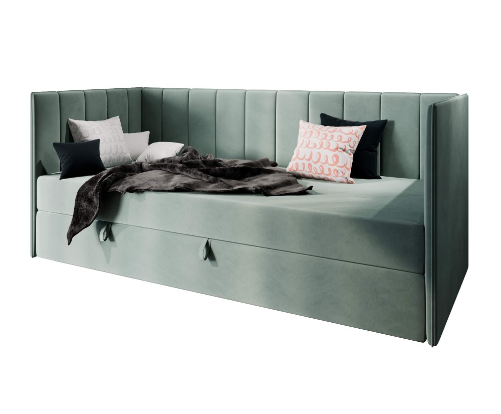 Schlafsofa 90x200 cm mit Bettkasten und Bonell-Matratze, Jugendbett MILENA 2M Schlafsofa 90x200 cm mit Bettkasten und Bonell-Matratze, Jugendbett MILENA 2M